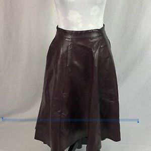 ASOS burgundy high lo faux leather skirt sz20